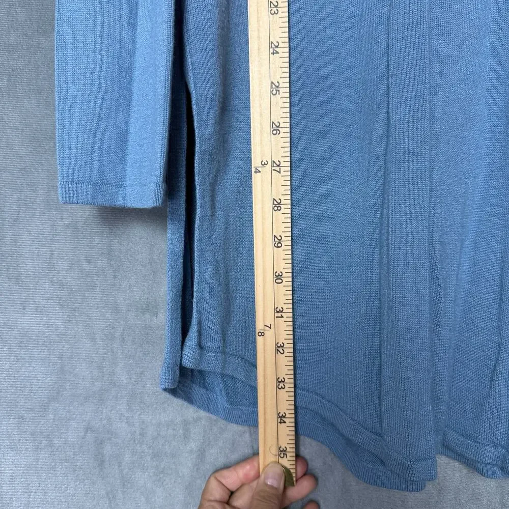 J Jill Women’s L Tall Grace Blue‎ Tunic Sweater Dress Heather Wool Blend Stretch